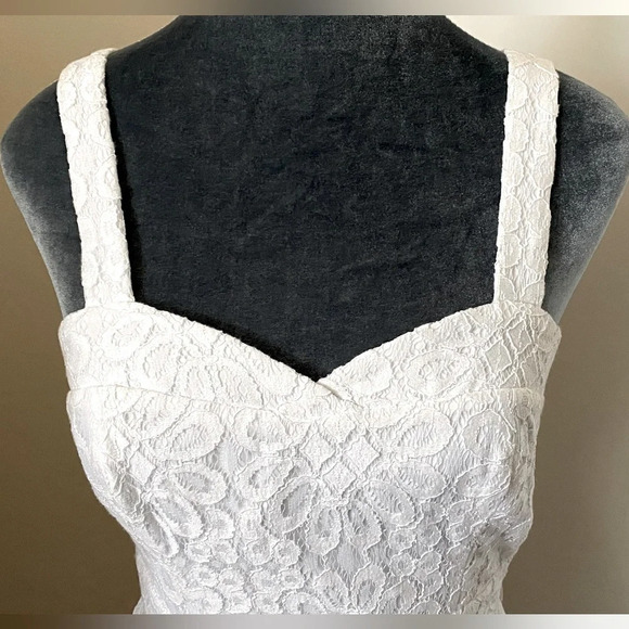 NWT BCBGeneration White Lace Midi Dress Size 2 - Picture 7 of 12